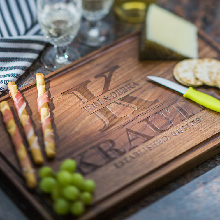 Monogrammed wood cutting online board